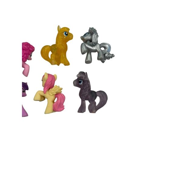 Hasbro My Little Pony Blind Bag Mini Figures Lot of 6 MLP Metallic Clear Glitter - Picture 3 of 8